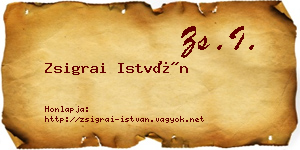 Zsigrai István névjegykártya